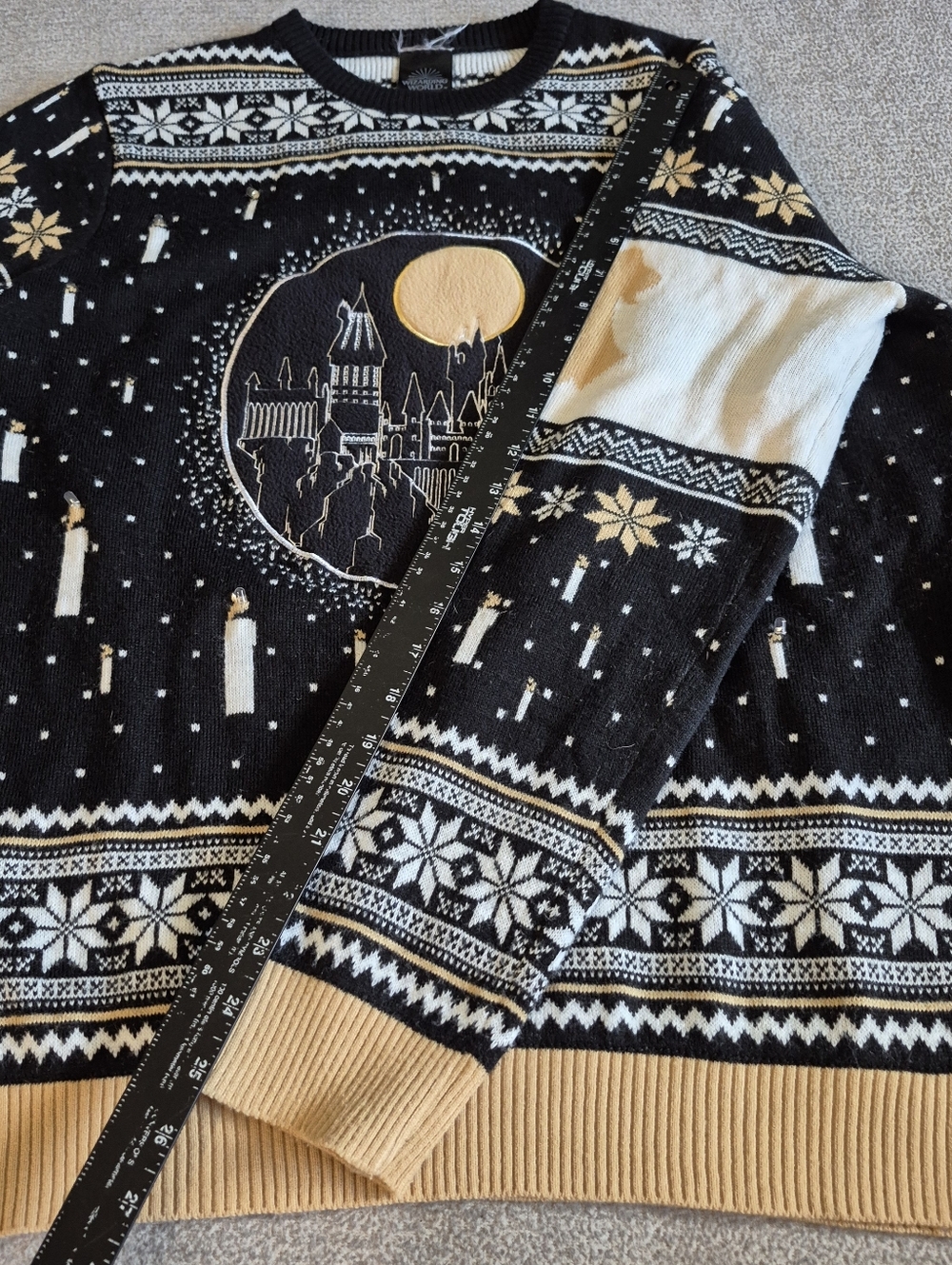 Harry Potter Hogwart Night Ugly Christmas Sweater Light Up Embroidered - Picture 9 of 9